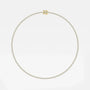 Lab grown diamond tennis necklace in 14K yellow gold, full view, Delux Jewelry