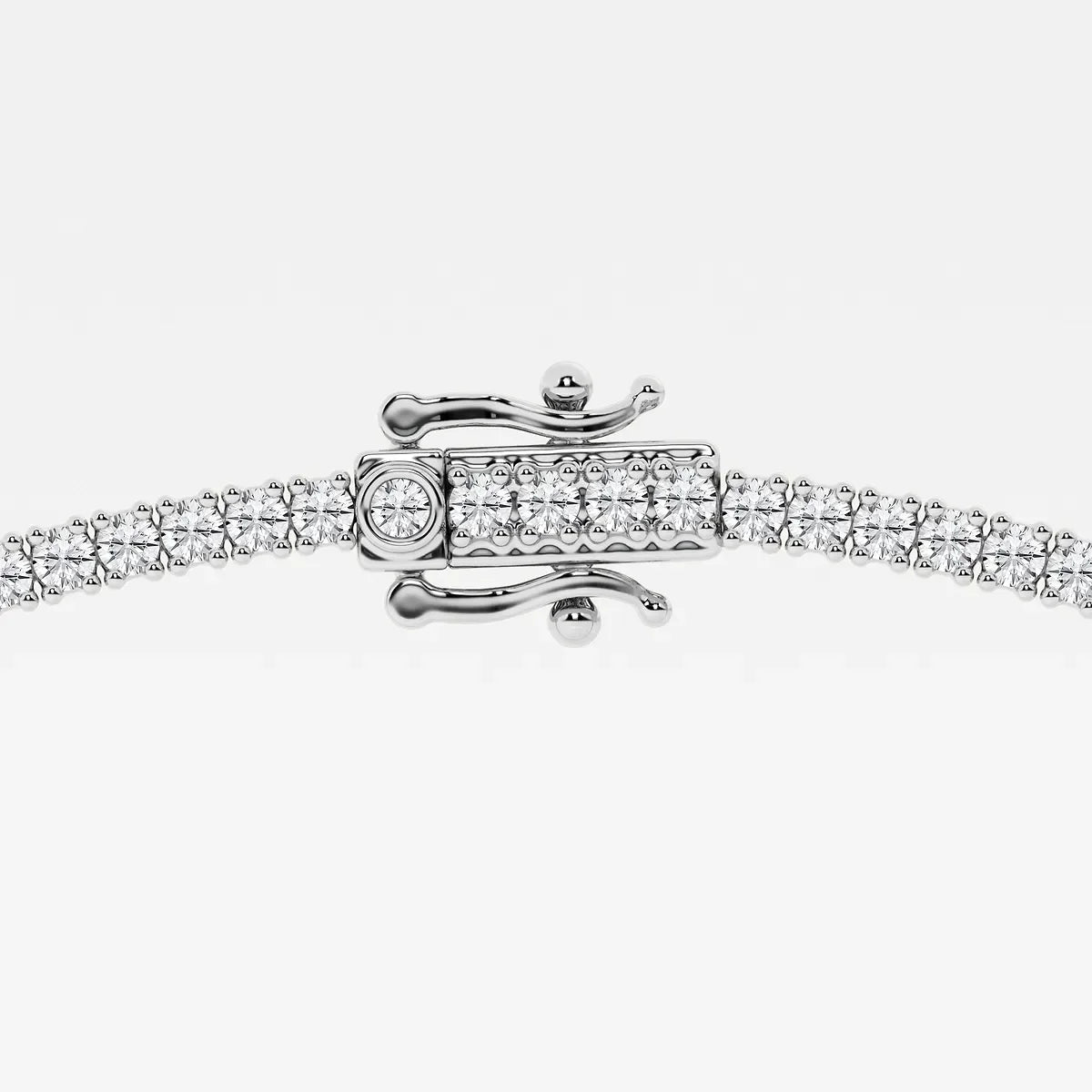 Lab grown diamond tennis necklace clasp in 14K white gold, Delux Jewelry