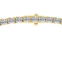 Close-up of 14K yellow gold tennis necklace with oval lab grown diamonds and clasp