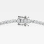 14K white gold lab diamond tennis necklace clasp close-up, Delux Jewelry