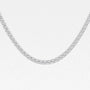 Close-up of a 14K white gold lab grown diamond tennis necklace from Delux Jewelry