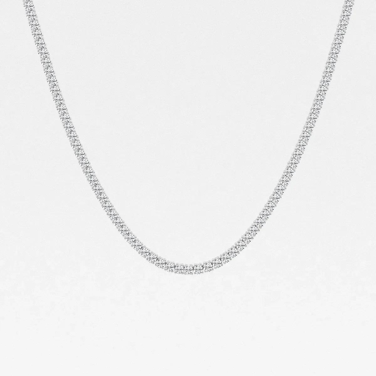 22 inch lab grown diamond tennis necklace in 14K white gold, Delux Jewelry