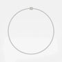 22 inch lab grown diamond tennis necklace in 14K white gold, full view on white background