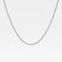 22 inch lab grown diamond tennis necklace in 14K white gold on plain background, Delux Jewelry