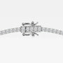 14K white gold lab diamond tennis necklace clasp with rows of round certified diamonds