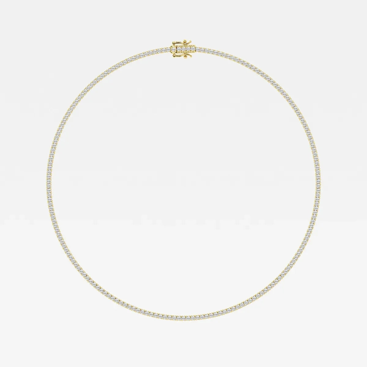 22 inch lab grown diamond tennis necklace in 14K yellow gold, Delux Jewelry fine jewelry