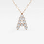 Rose gold necklace with lab grown diamond initial A pendant from Delux Jewelry