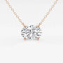 Oval lab grown diamond pendant on a rose gold chain, Delux Jewelry fine jewelry product