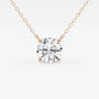 Rose gold chain with round lab grown diamond pendant, Delux Jewelry fine jewelry