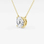 Gold chain necklace with round lab grown diamond pendant by Delux Jewelry