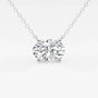 Oval lab grown diamond pendant on white gold chain from Delux Jewelry