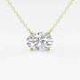 Oval lab grown diamond pendant on yellow gold chain, Delux Jewelry fine jewelry