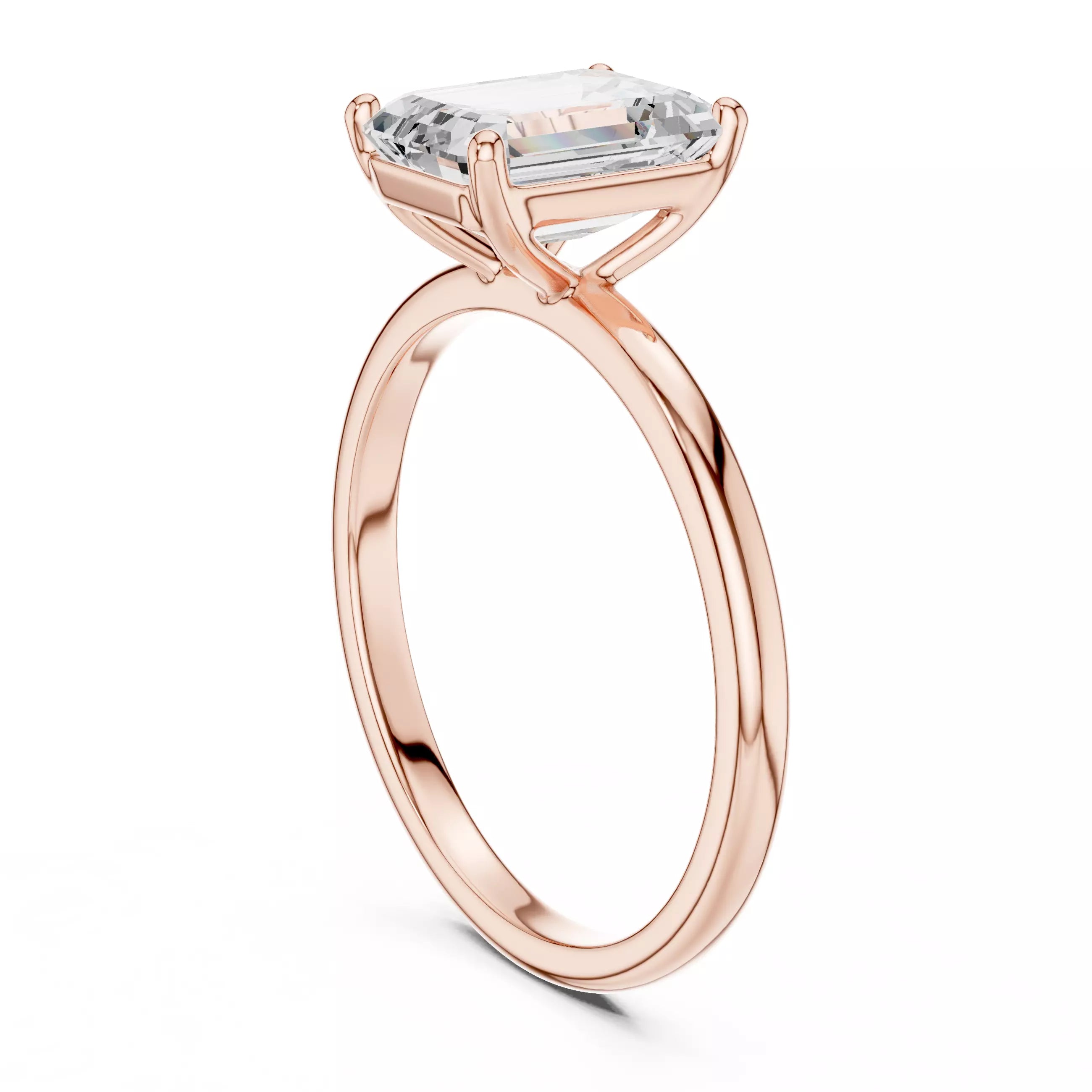 Emerald Cut Solitaire Engagement Ring