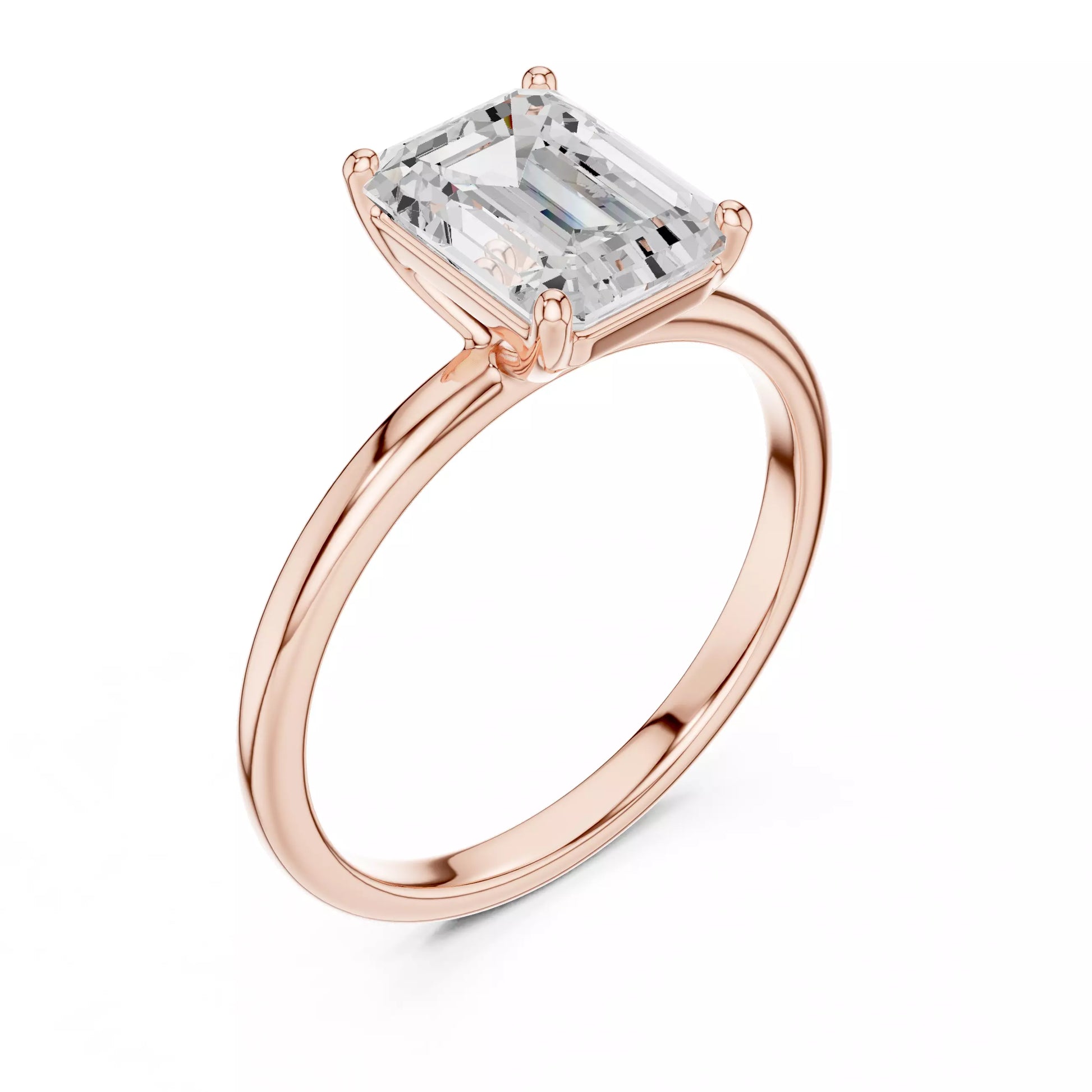 Emerald Cut Solitaire Engagement Ring