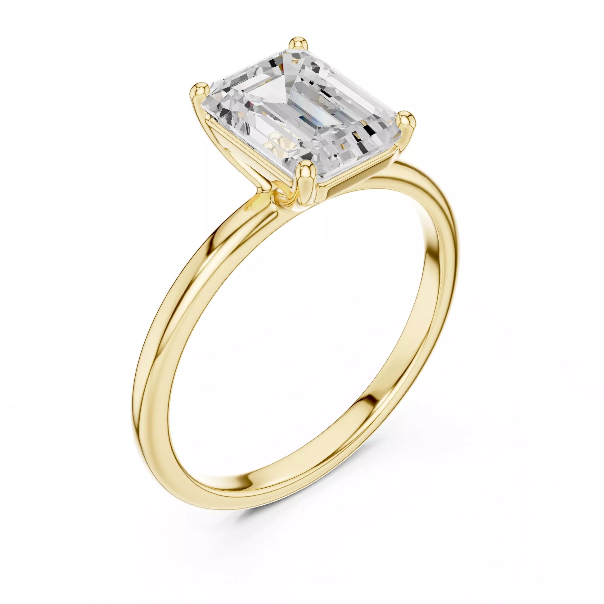 Emerald Cut Solitaire Engagement Ring