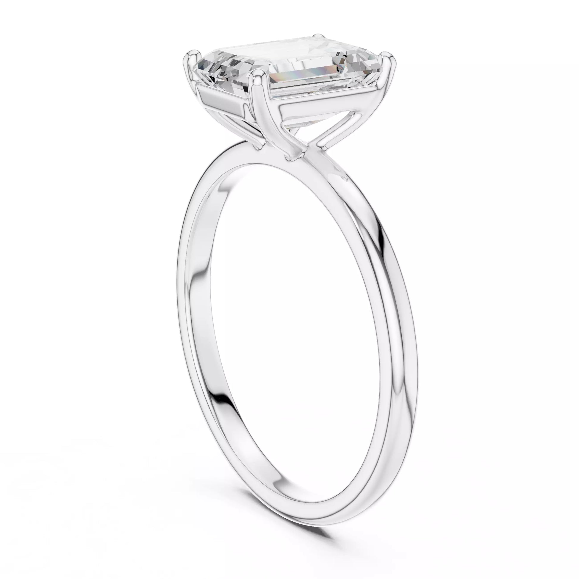 Emerald Cut Solitaire Engagement Ring
