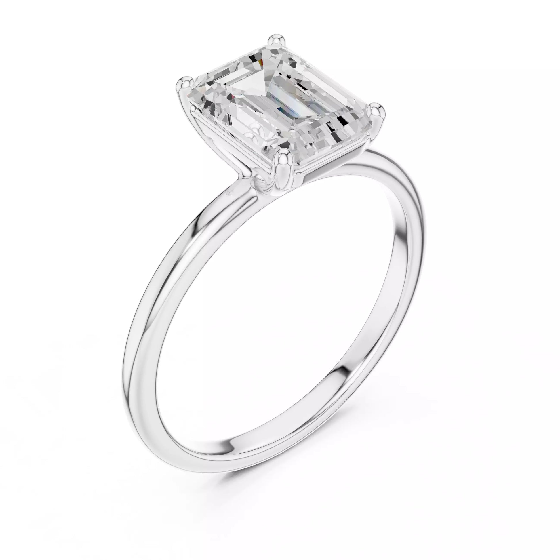 Emerald Cut Solitaire Engagement Ring