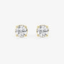 Round lab grown diamond stud earrings in yellow gold setting from Delux Jewelry
