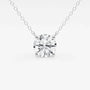 Round lab grown diamond solitaire pendant on delicate chain, Delux Jewelry fine jewelry