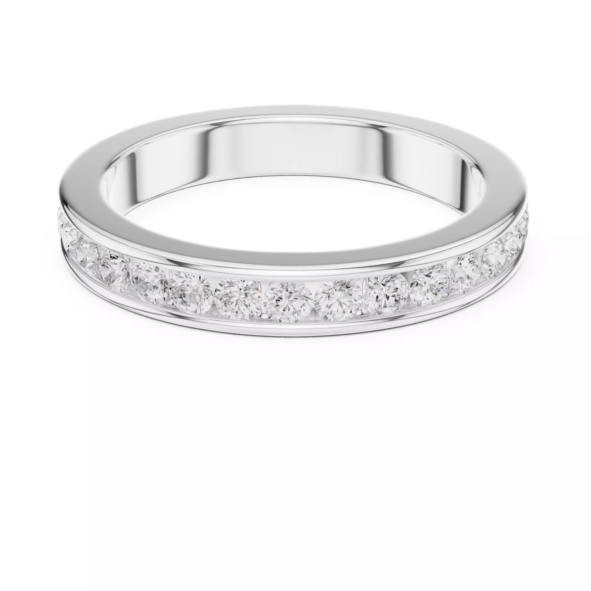 Round Diamond Channel-Set Eternity Band