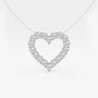 White gold heart pendant necklace with lab grown diamonds from Delux Jewelry