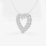 Lab grown diamond heart pendant necklace in white gold on a delicate chain, Delux Jewelry