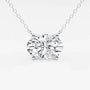 Oval lab grown diamond pendant on white gold chain, Delux Jewelry fine jewelry