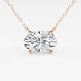 Rose gold chain necklace with oval cut lab grown diamond pendant from Delux Jewelry