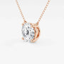 Rose gold chain with round lab grown diamond pendant, Delux Jewelry fine necklace