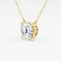 Gold chain necklace with round lab grown diamond pendant from Delux Jewelry