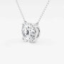 Round lab grown diamond pendant necklace in white gold from Delux Jewelry