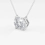 Oval lab grown diamond pendant in white gold on a delicate chain by Delux Jewelry