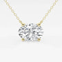 Oval lab grown diamond pendant on yellow gold chain, Delux Jewelry fine jewelry