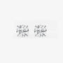 Round lab grown diamond stud earrings in white gold setting from Delux Jewelry