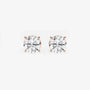 Round lab grown diamond stud earrings in rose gold prong setting, Delux Jewelry