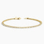 14K yellow gold lab diamond tennis bracelet with open clasp on white background, Delux Jewelry