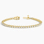 Lab diamond tennis bracelet in 14K yellow gold with open clasp, Delux Jewelry