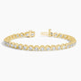 14K yellow gold lab diamond tennis bracelet with open clasp, fine jewelry by Delux Jewelry