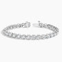 Lab diamond tennis bracelet in 14K white gold with open clasp, fine jewelry from Delux Jewelry.