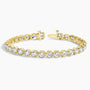 Lab grown diamond tennis bracelet in 14K yellow gold with open clasp, Delux Jewelry