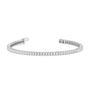 7 inch emerald lab diamond tennis bracelet in 14K white gold with open clasp, Delux Jewelry