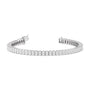 7-inch emerald lab diamond tennis bracelet in 14K white gold with open clasp, Delux Jewelry