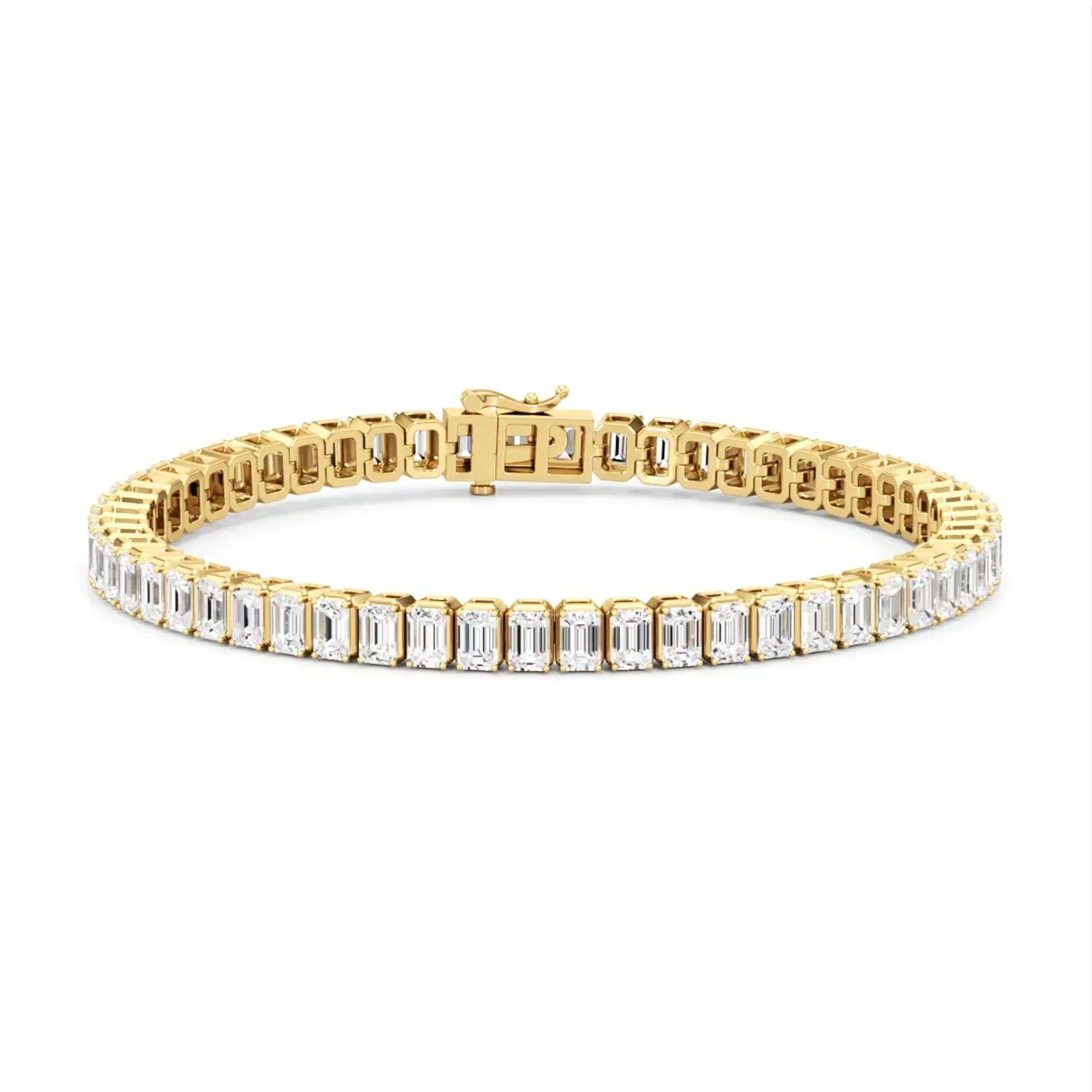 7 inch lab grown diamond tennis bracelet in 14K yellow gold by Delux Jewelry