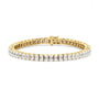 14K yellow gold tennis bracelet with emerald cut lab grown diamonds, Delux Jewelry