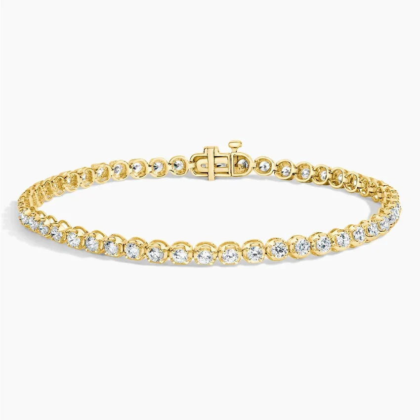 7 inch lab grown diamond tennis bracelet in 14K yellow gold from Delux Jewelry