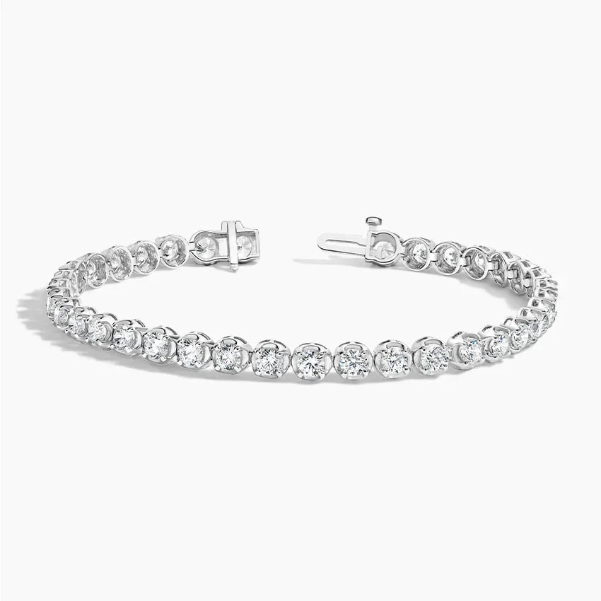 7-inch lab grown diamond tennis bracelet in 14K white gold with open clasp, Delux Jewelry