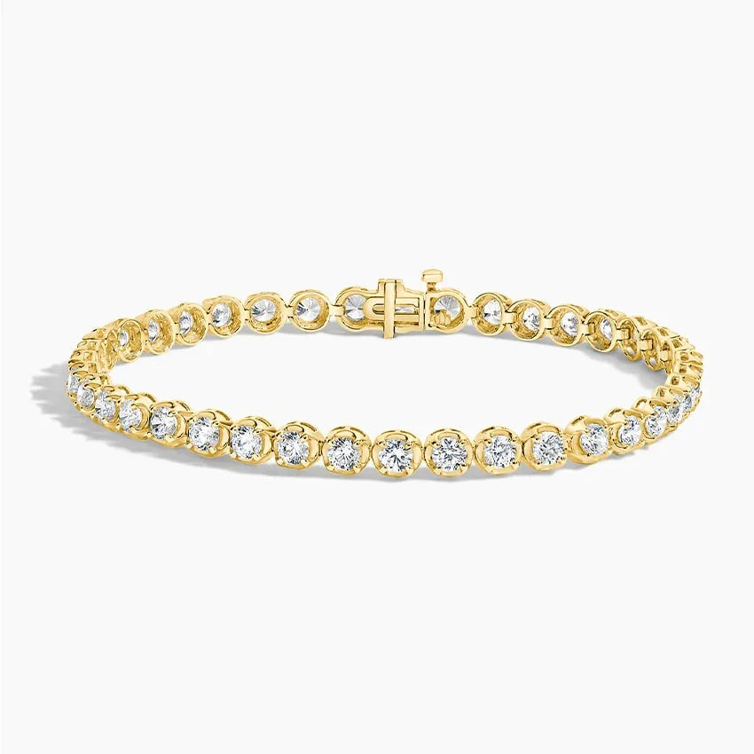 7 inch lab grown diamond tennis bracelet in 14K yellow gold from Delux Jewelry