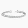 7 inch lab diamond tennis bracelet in 14K white gold with open clasp, Delux Jewelry