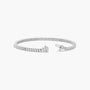 Oval cut lab diamond tennis bracelet in 14K white gold with open clasp, Delux Jewelry