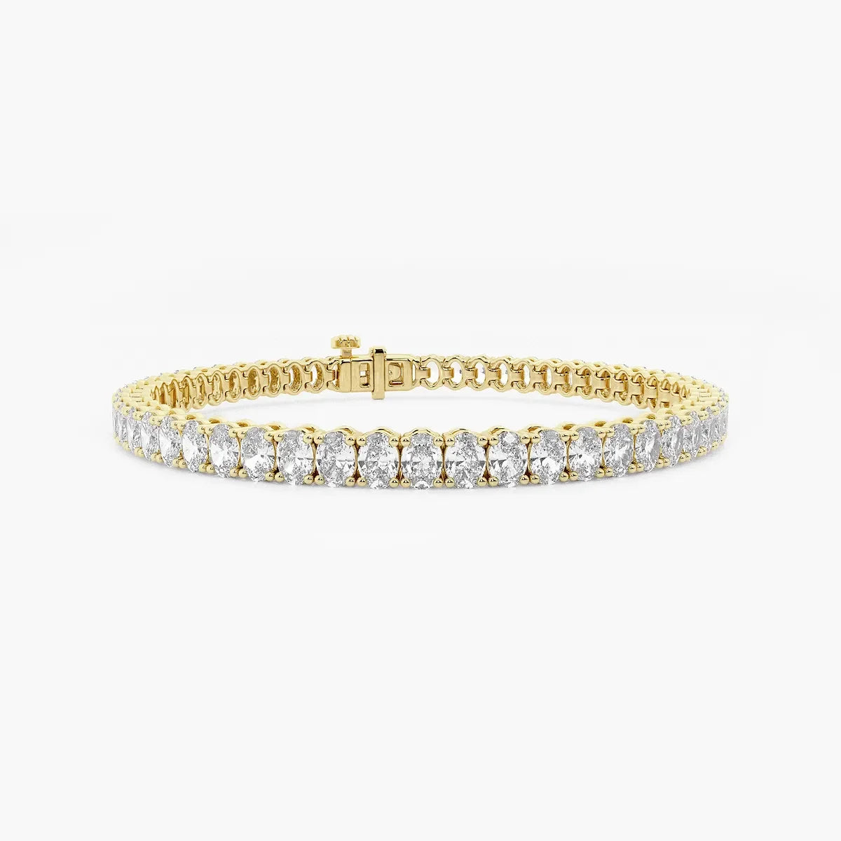 7-inch oval cut lab diamond tennis bracelet in 14K yellow gold from Delux Jewelry